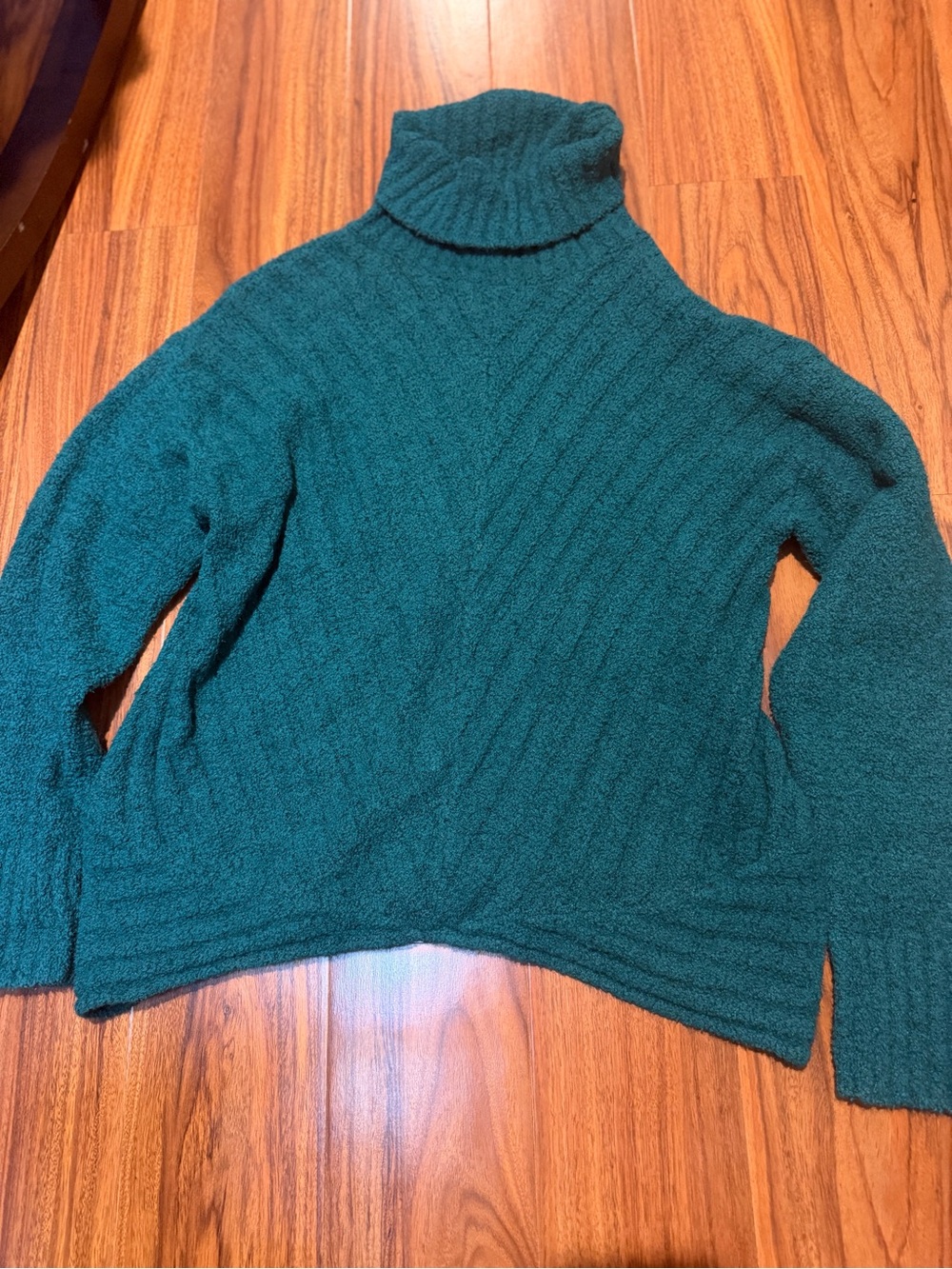 Simply Vera Vera Wang Teal Cozy Ribbed Cowl Neck Sweater
